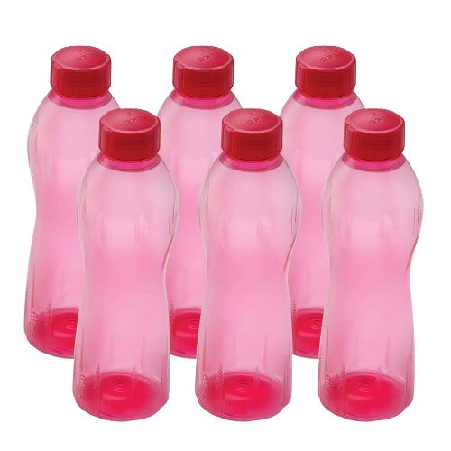 Pink Plastic Water Bottle Set of 6