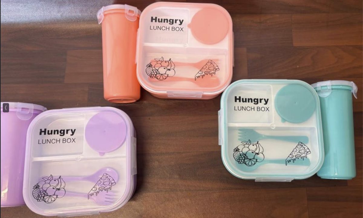 Divided Lunch Box with Water Bottle