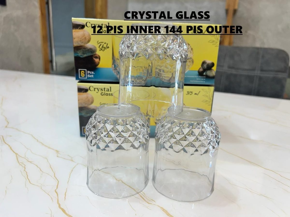 Crystal Glass Diamond Cut Tumbler Set