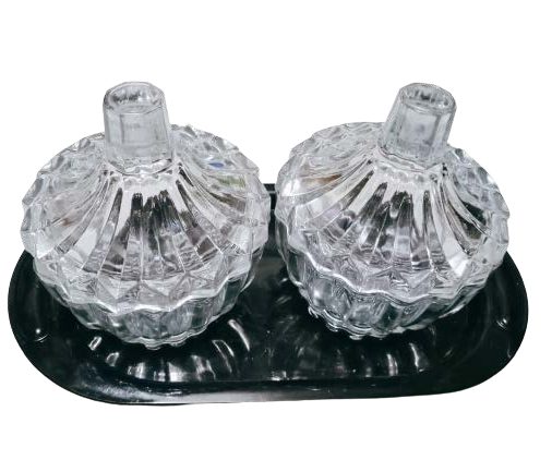Crystal Candy Jar Set with Tray