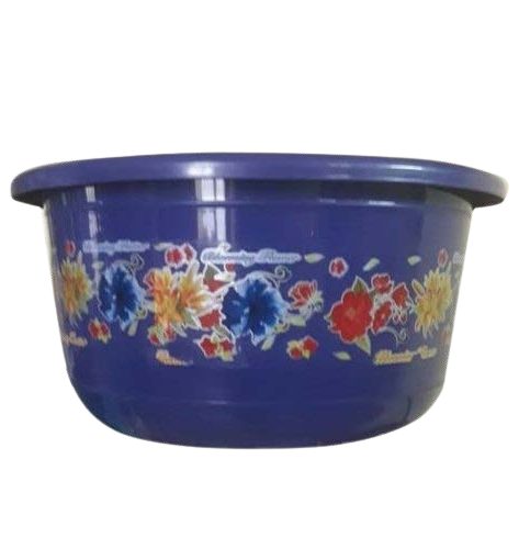 Blue Floral Printed Plastic Mixing Tub