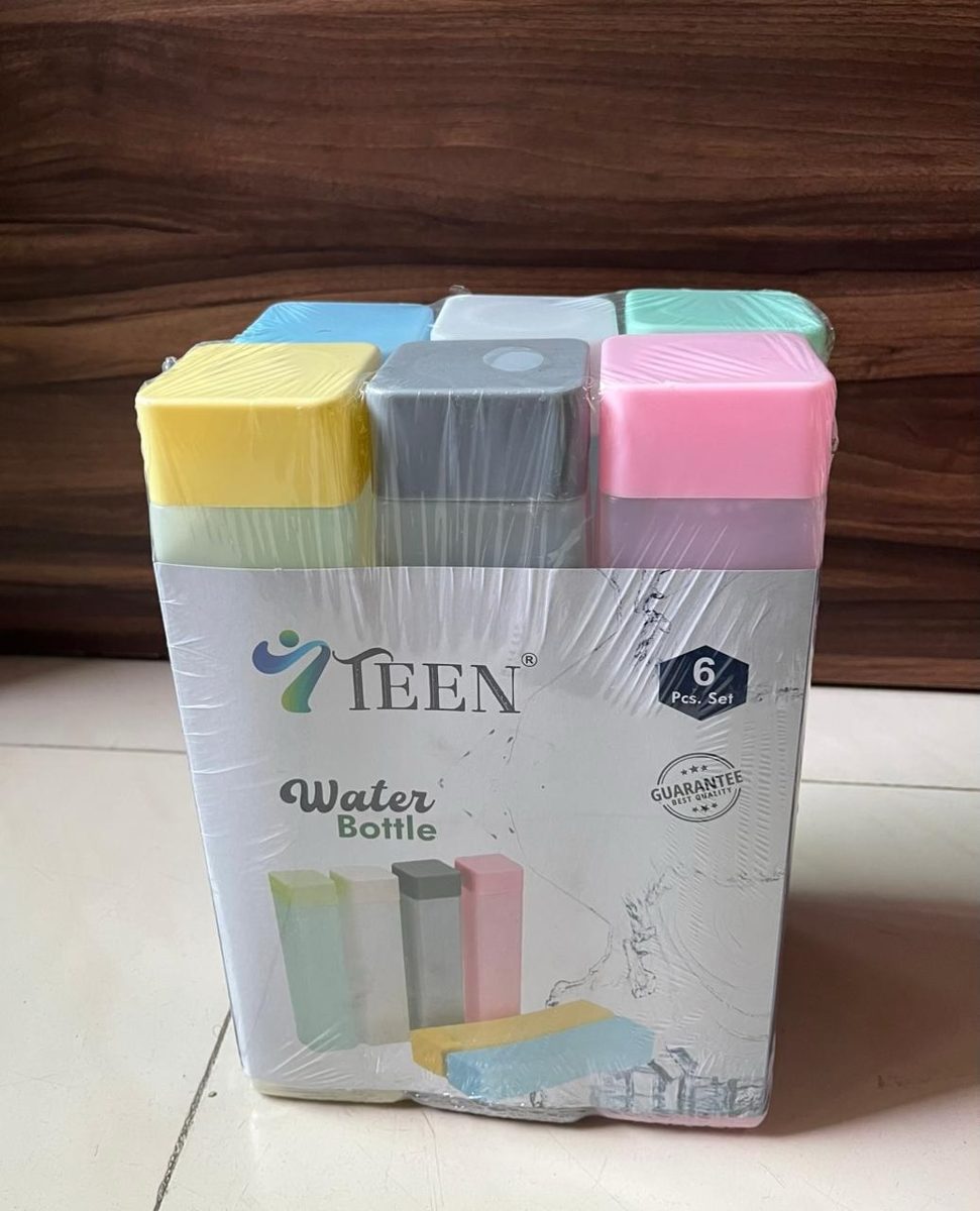 Square Pastel Water Bottle Set of 6