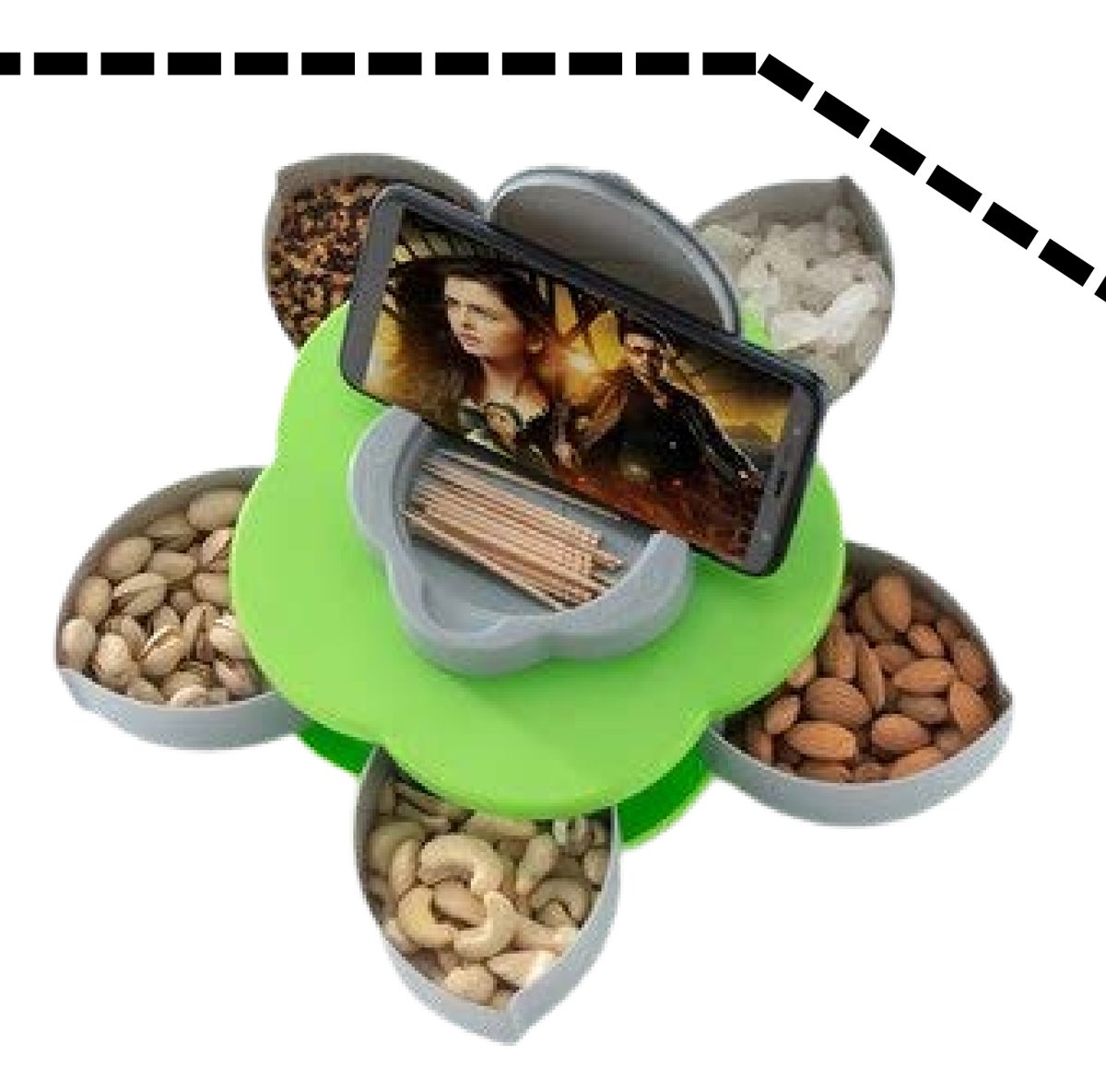 Rotating Snack Box with Phone Holder