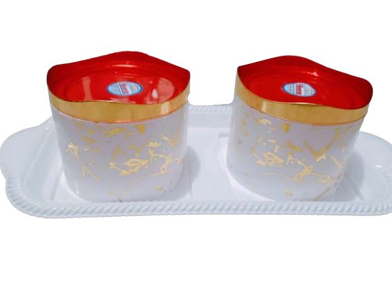 Ceramic Condiment Set with Serving Tray