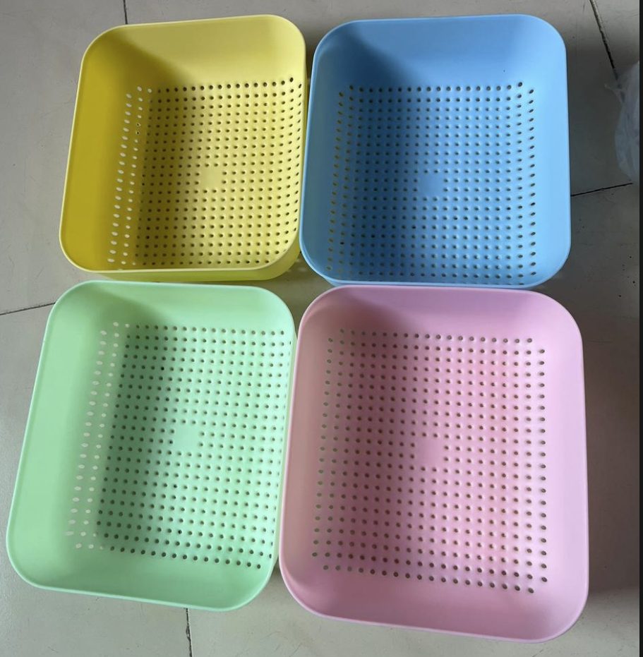 Plastic Square Multipurpose Storage Basket Set
