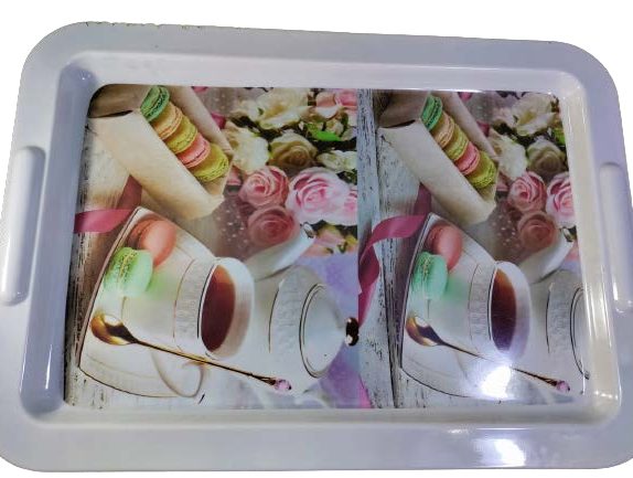 Printed Plastic Serving Tray with Handles