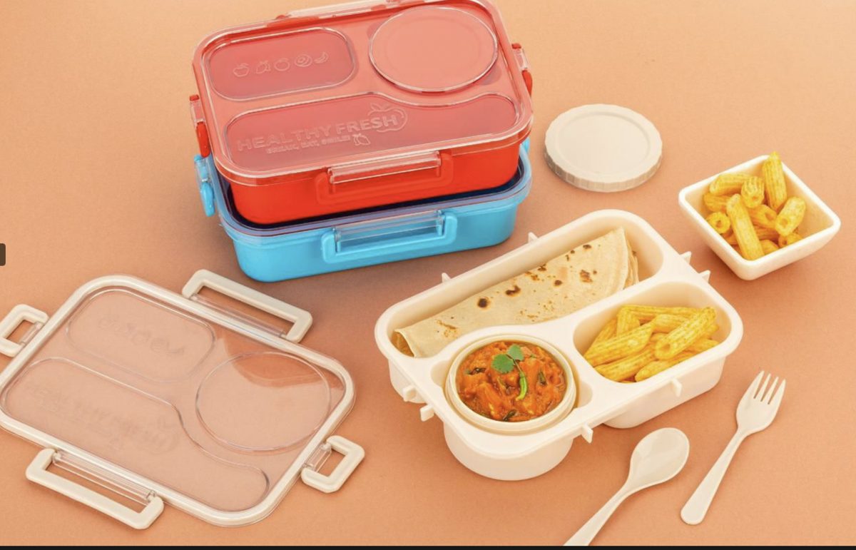 Compartment Lunch Box with Spoon Fork