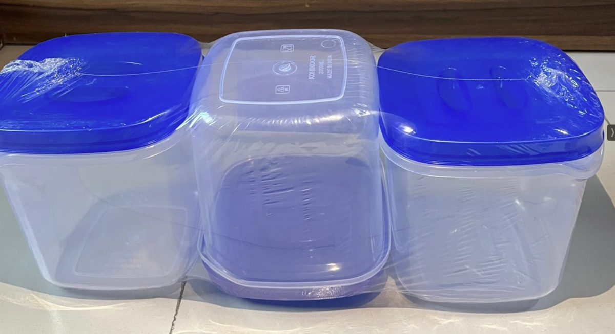 Plastic Food Storage Container Set, Blue