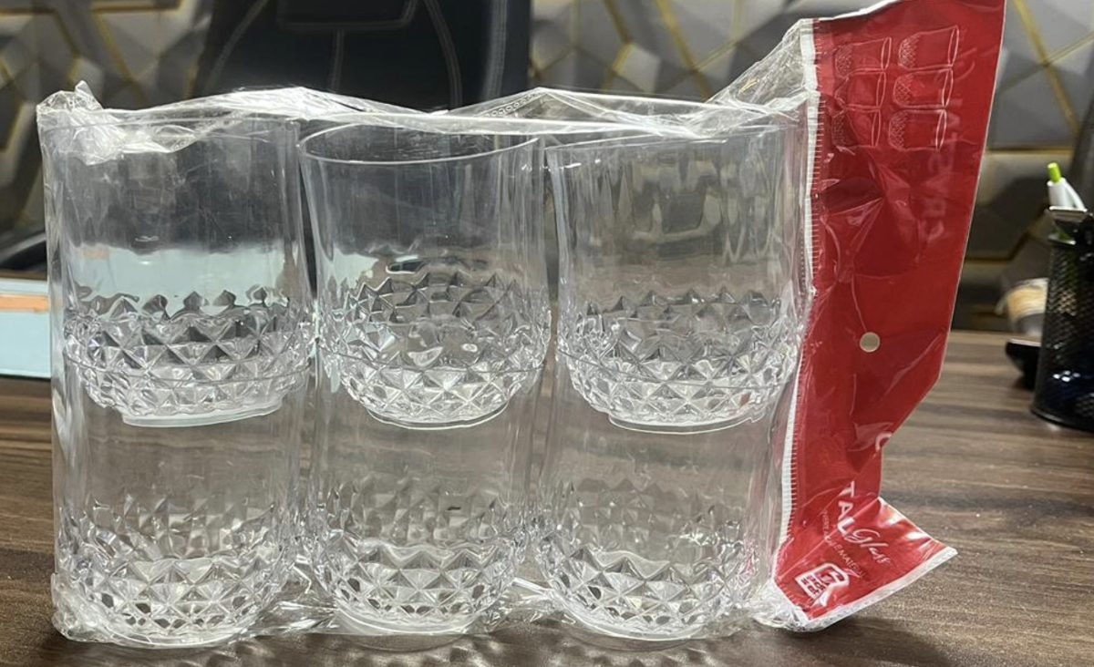 Crystal Cut Design Drinking Glass Set